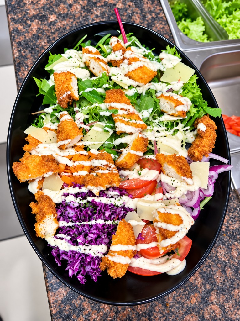 Salade poulet croustillant kebab torcy